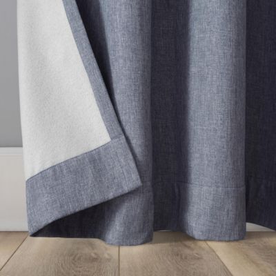 Tresello Tonal Texture Draft Shield Fleece Insulated 100% Blackout Grommet Curtain Panel