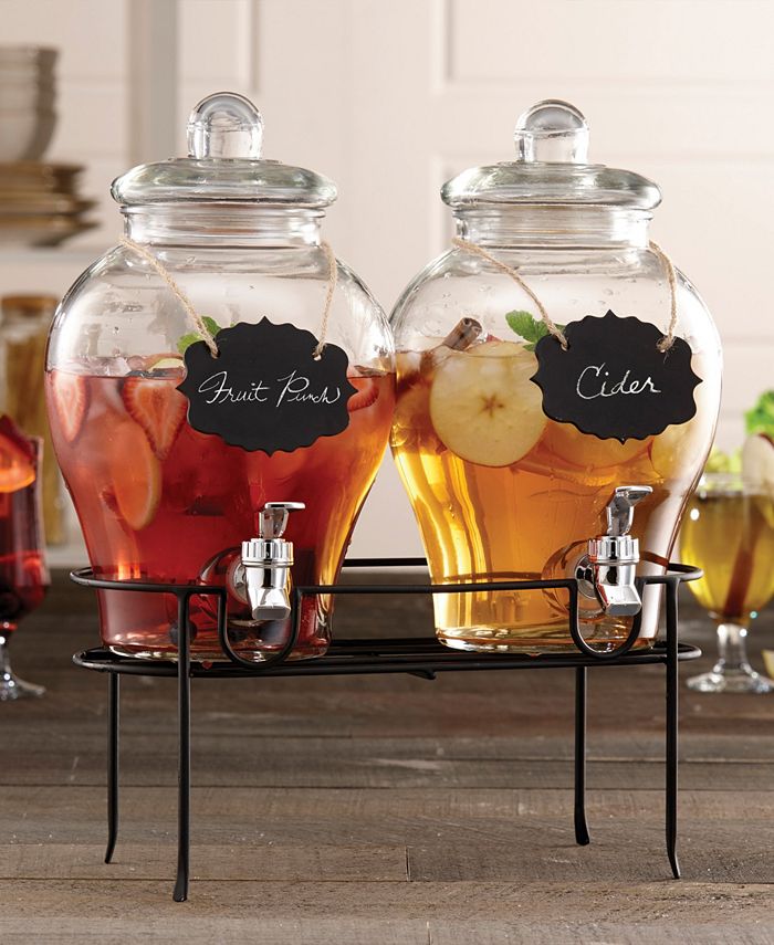 Jay Companies Sanford Set Of 2 Glass Beverage Dispenser 1.5 Gal Each main image 1