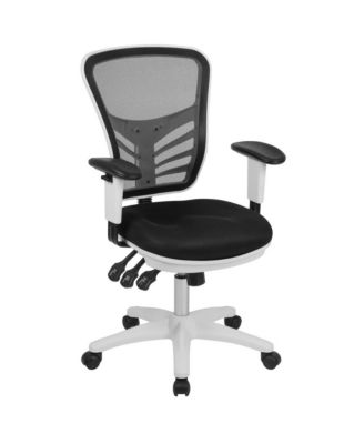Mid-Back Mesh Triple Paddle Swivel Ergonomic Office Chair With Adjustable Arms