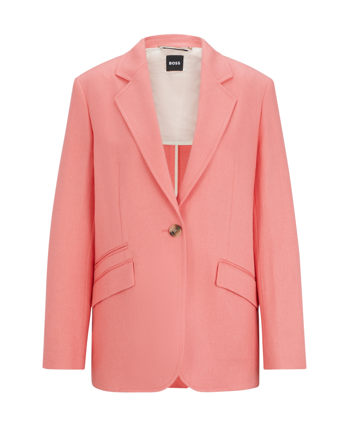 Hugo Boss Boss By  Women's Relaxed-fit Jacket In Open Pink