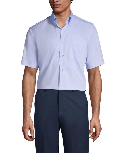 Мужские платья Lands' End Men's Short Sleeve No Iron Pinpoint Dress Shirt