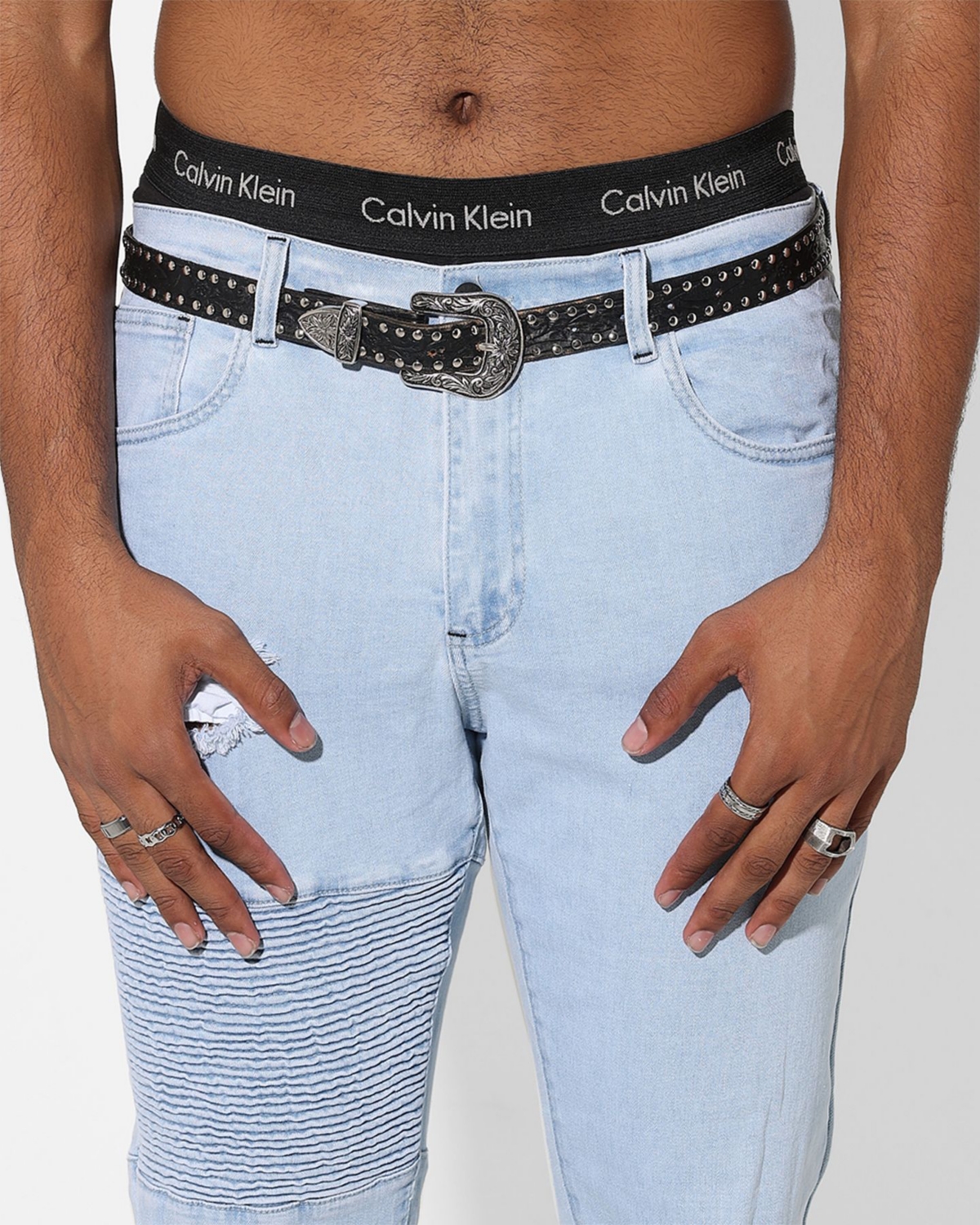 Men's Index Distressed Biker Jeans