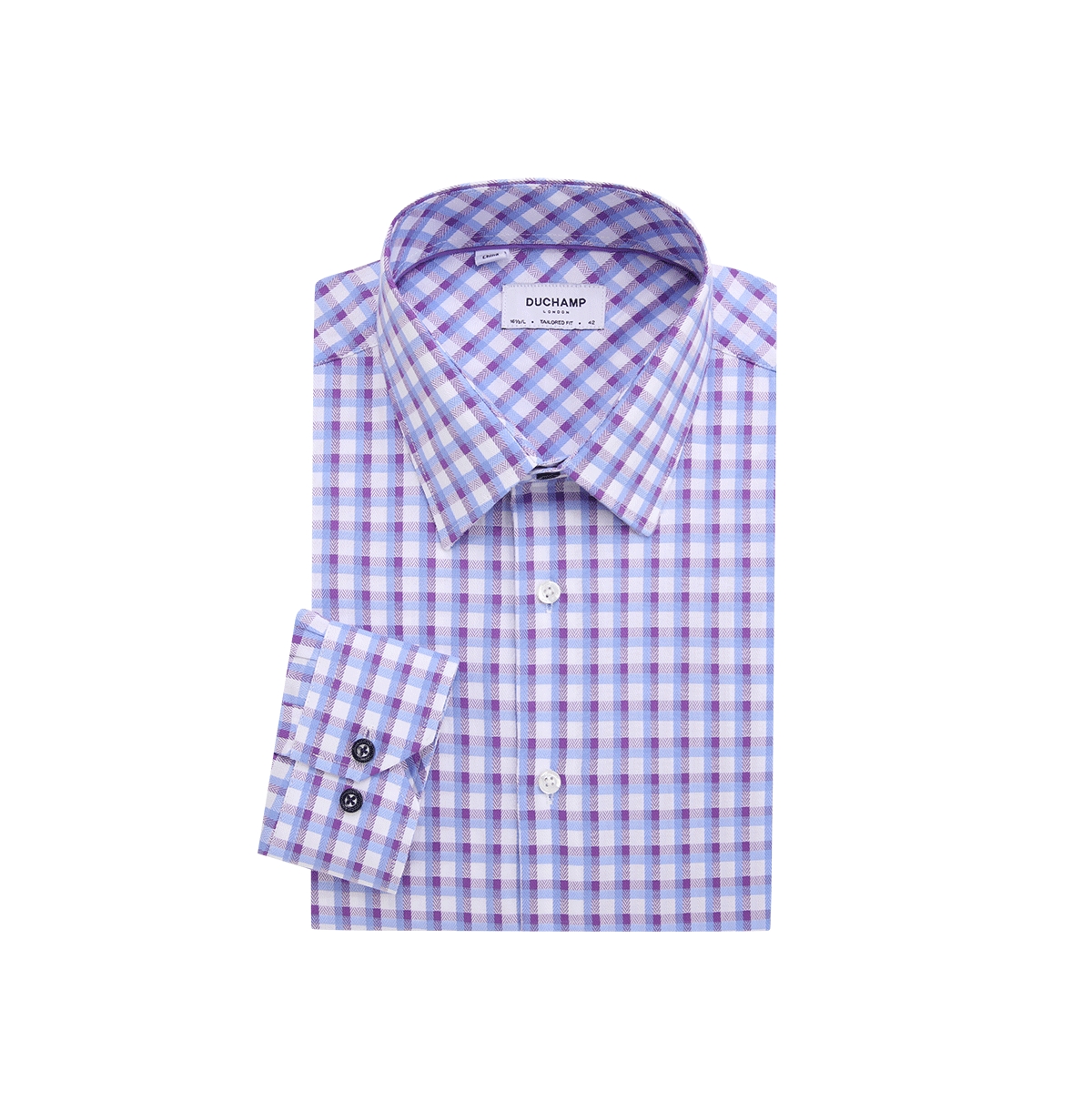 Fancy Check Dress Shirt - Purple