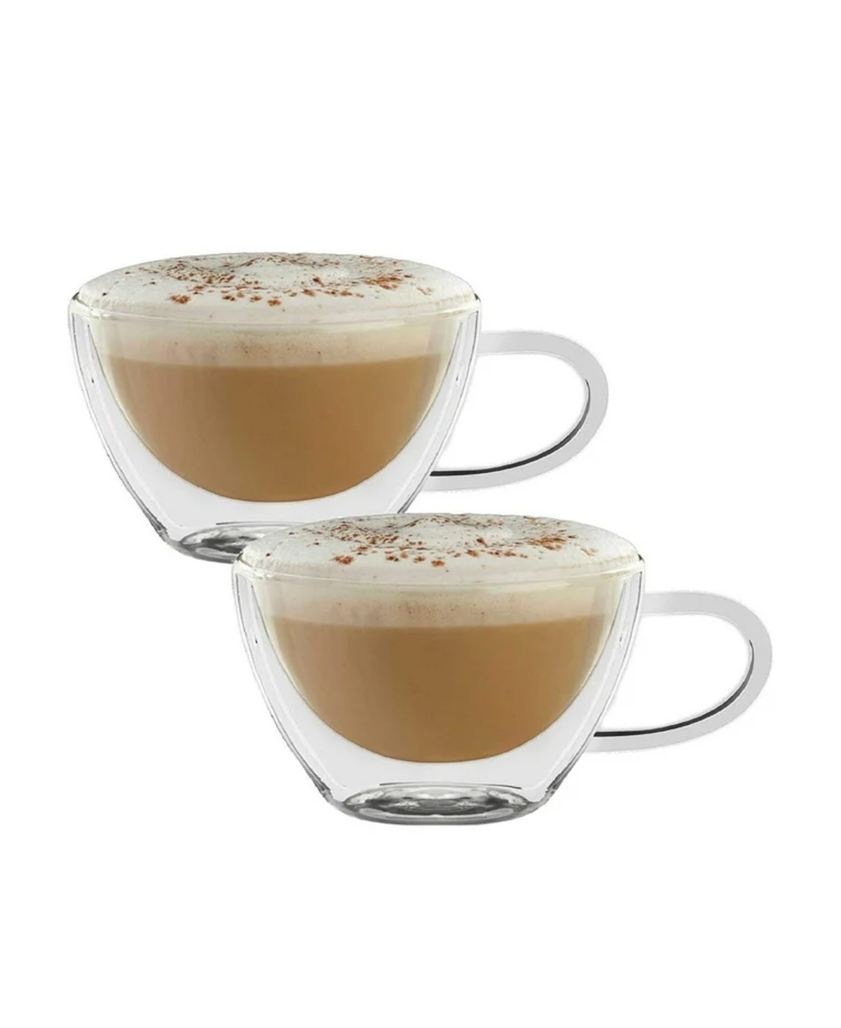 Circleware Thermax Set Of 2- 8 oz Double Wall Insulated Glass Cup In Clear