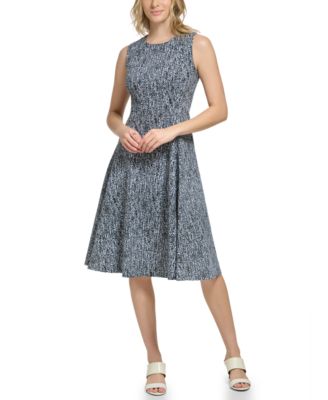 Calvin Klein - Women's Printed Sleeveless A-Line Dress