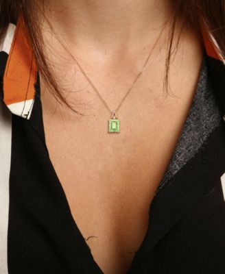 Green Quartz (5-1/2 ct. t.w.) & White Topaz Accent 18" Pendant Necklace in Rose-Plated Sterling Silver