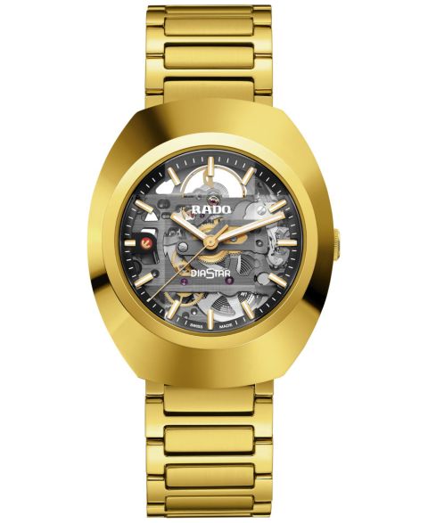 Часы Rado Unisex Swiss Automatic DiaStar Original Skeleton Gold PVD Stainless Steel Bracelet Watch 38mm
