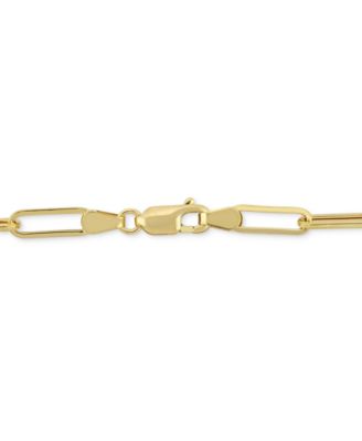 Lab-Grown Sapphire (1-5/8 ct. t.w.) & Lab-Grown White Sapphire (1/6 ct. t.w.) Single Charm Link Bracelet in Gold-Plated Sterling Silver