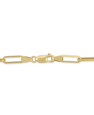 Lab-Grown Emerald (7/8 ct. t.w.) & Lab-Grown White Sapphire (1/6 ct. t.w.) Single Charm Link Bracelet in Gold-Plated Sterling Silver