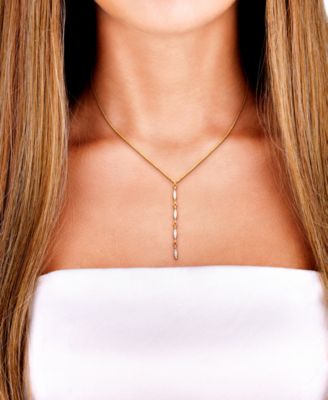 Ruby (1/6 ct. t.w.) & Diamond (1/5 ct. t.w.) Lariat Necklace in 10k Gold, 16-1/2" + 1-1/2" extender