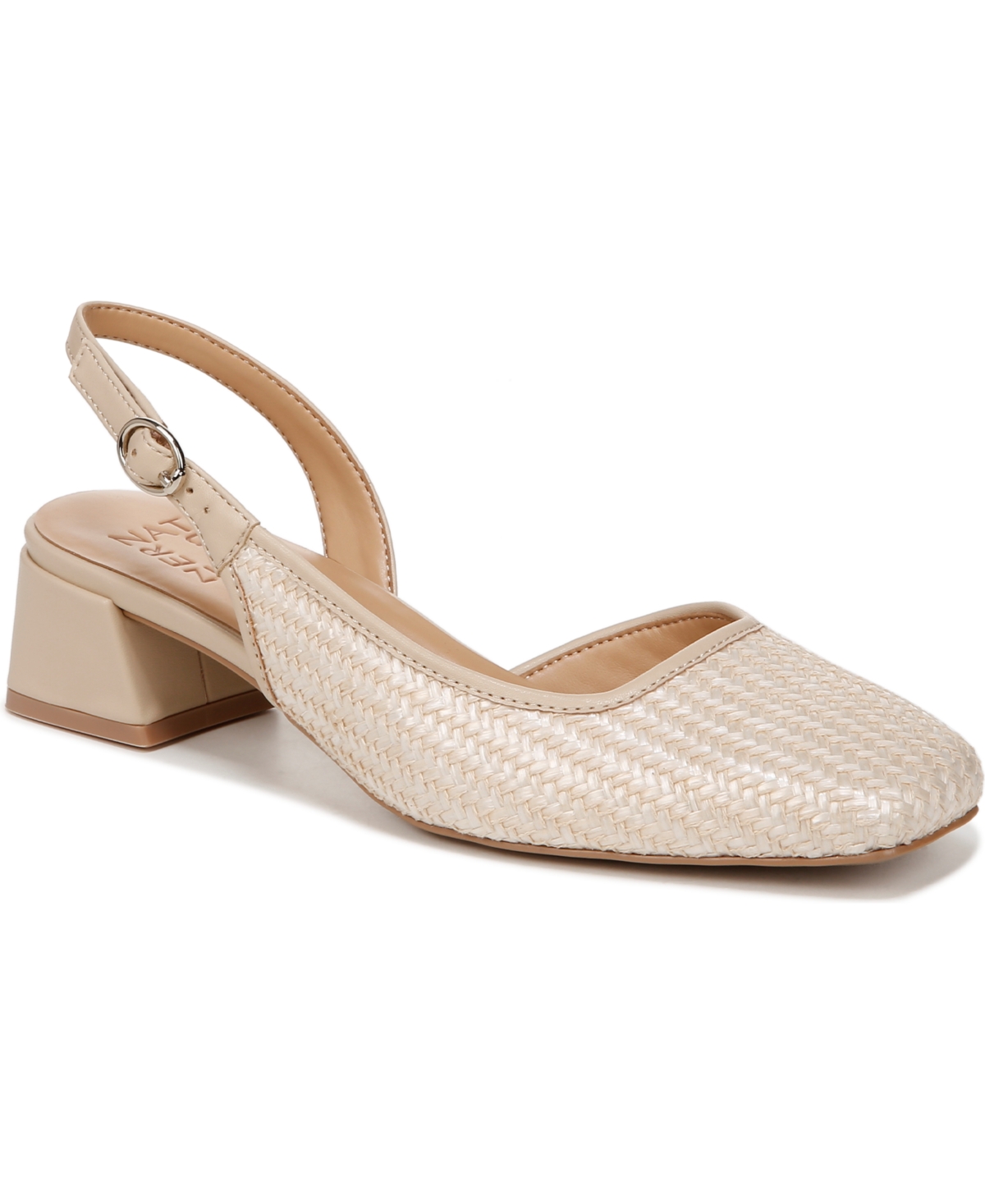 Shop Naturalizer Jayla Slingback Pumps In Beige Woven Fabric,faux Leather