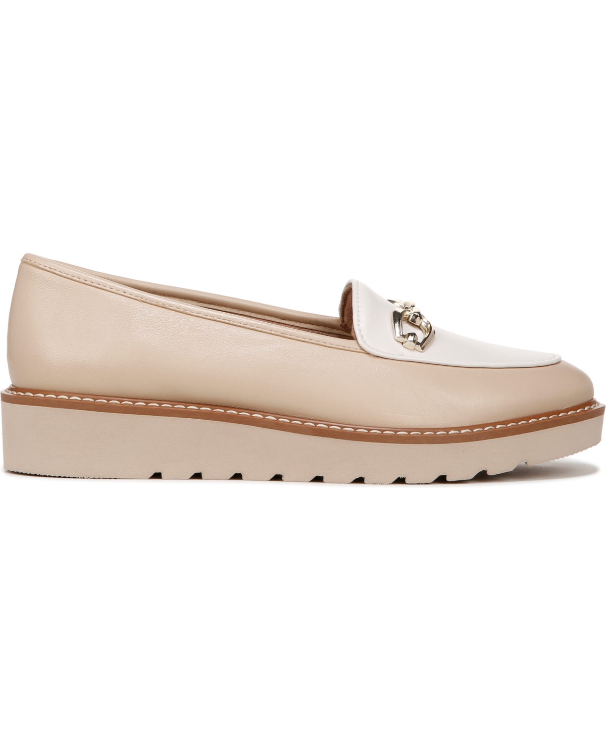 Naturalizer Adiline-Bit Lug Sole Loafers -White Leather