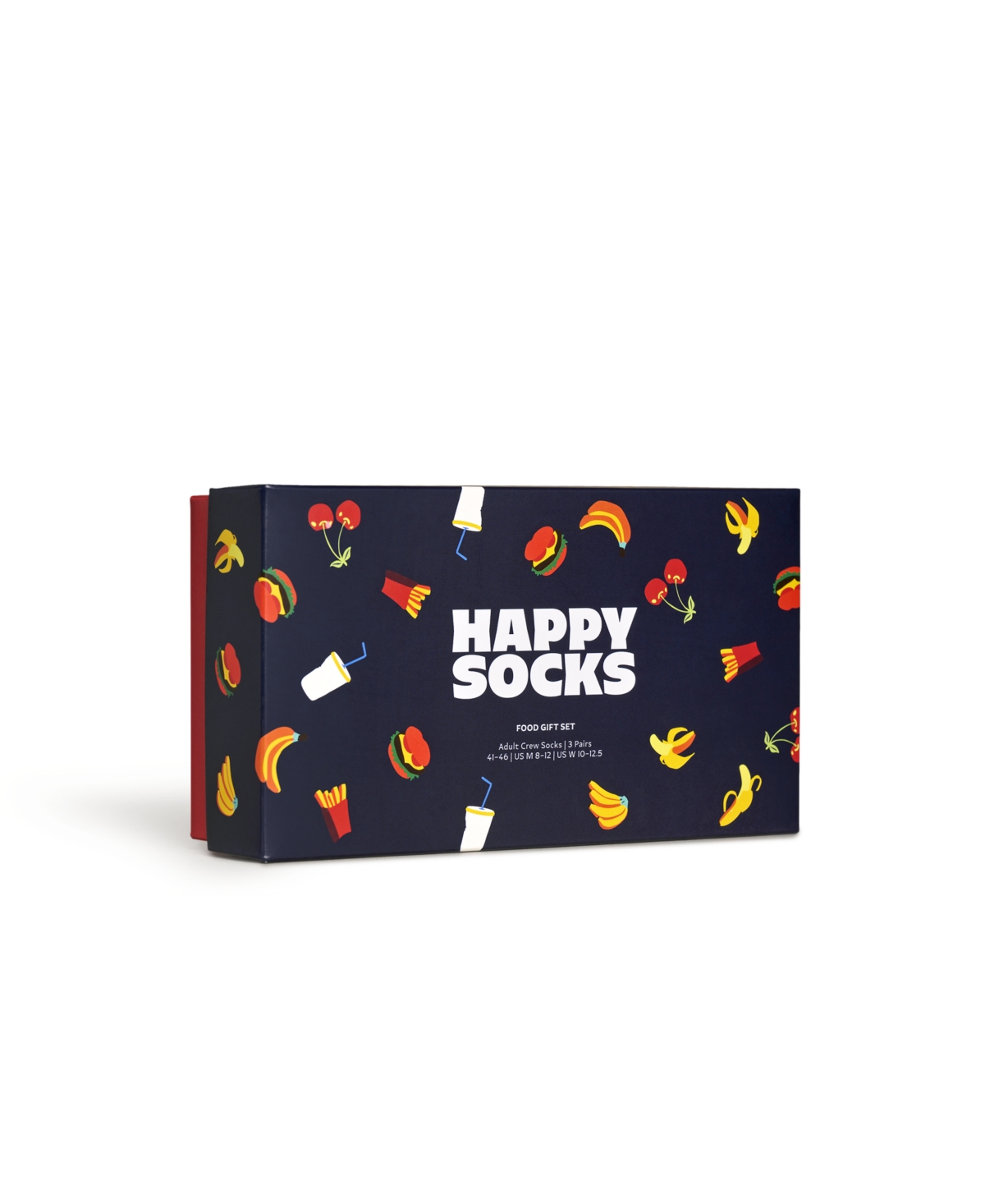 Shop Happy Socks 3-pack Food Socks Gift Set In Navy