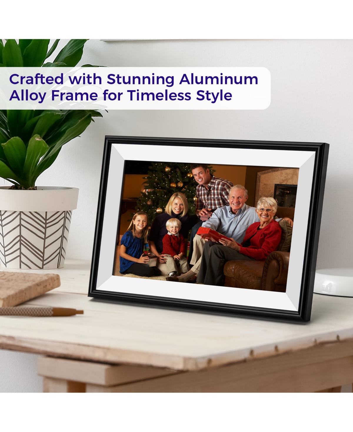 Elime 10.1" WiFi Frameo Digital Picture Frame - Auto Rotate Free Unlimited Storage
