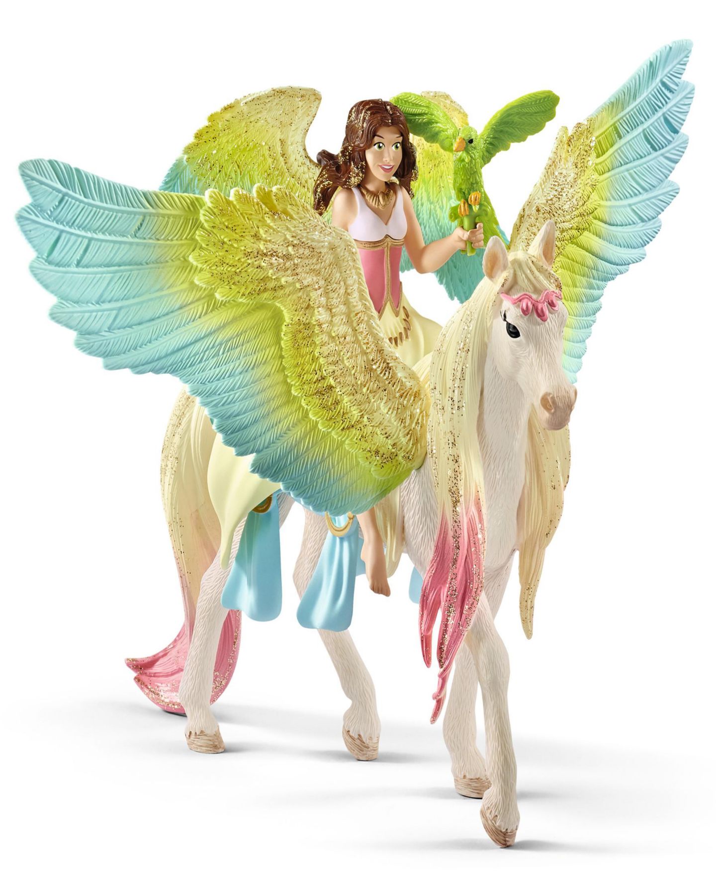 Детские фигурки Schleich Bayala Fairy Surah with Glitter Pegasus 3-Piece Playset, Ages 5+ — фото 1