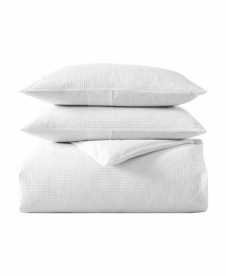Waffle Pique Cotton 3 Piece Duvet Cover Set, King