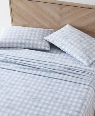 Printed 200-Thread Count Cotton Percale 3-Pc. Sheet Set, Twin