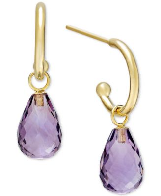 Peridot Hoop Earrings in 14k Gold