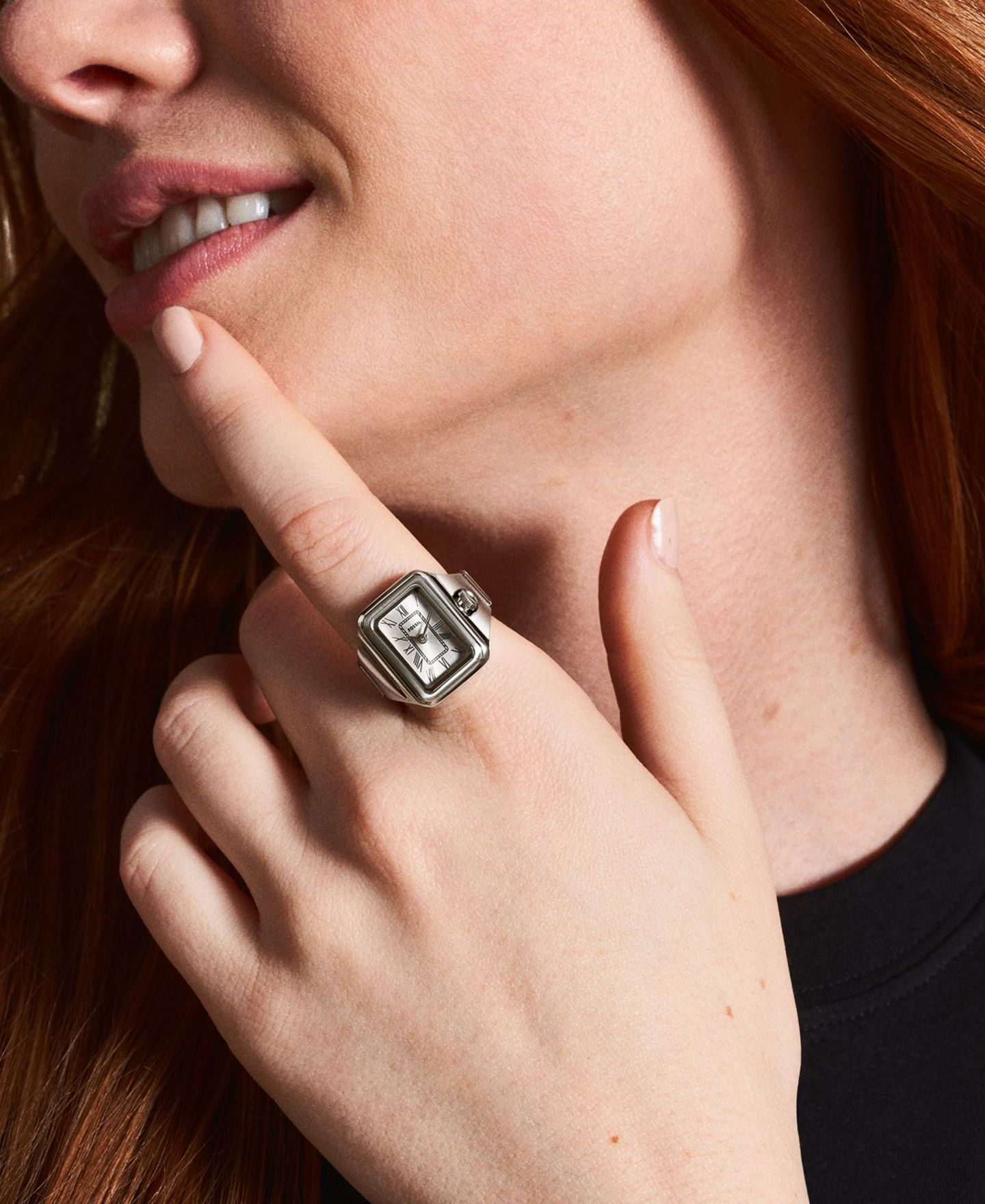Женские часы Fossil Raquel Two-Hand Silver-Tone Stainless Steel Ring Watch 14mm — фото 6