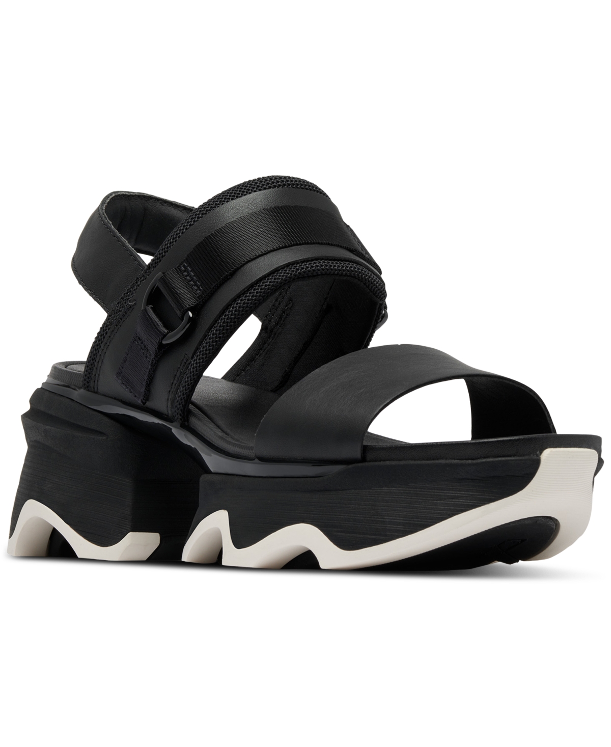 Shop Sorel Kinetic Impact Slip-on Slingback Wedge Sandals In Black,black