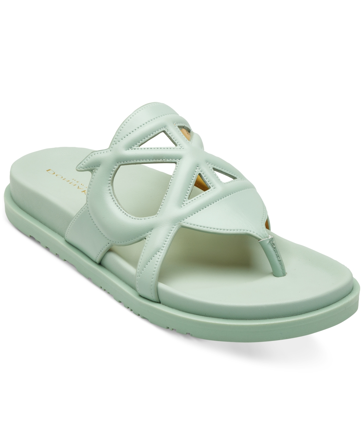 Donna Karan Women's Hatsy Logo Thong Slide Sandals In Pale Jade