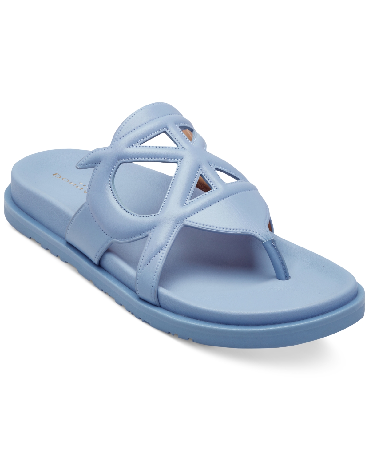 Donna Karan Women's Hatsy Logo Thong Slide Sandals In Blue Frost