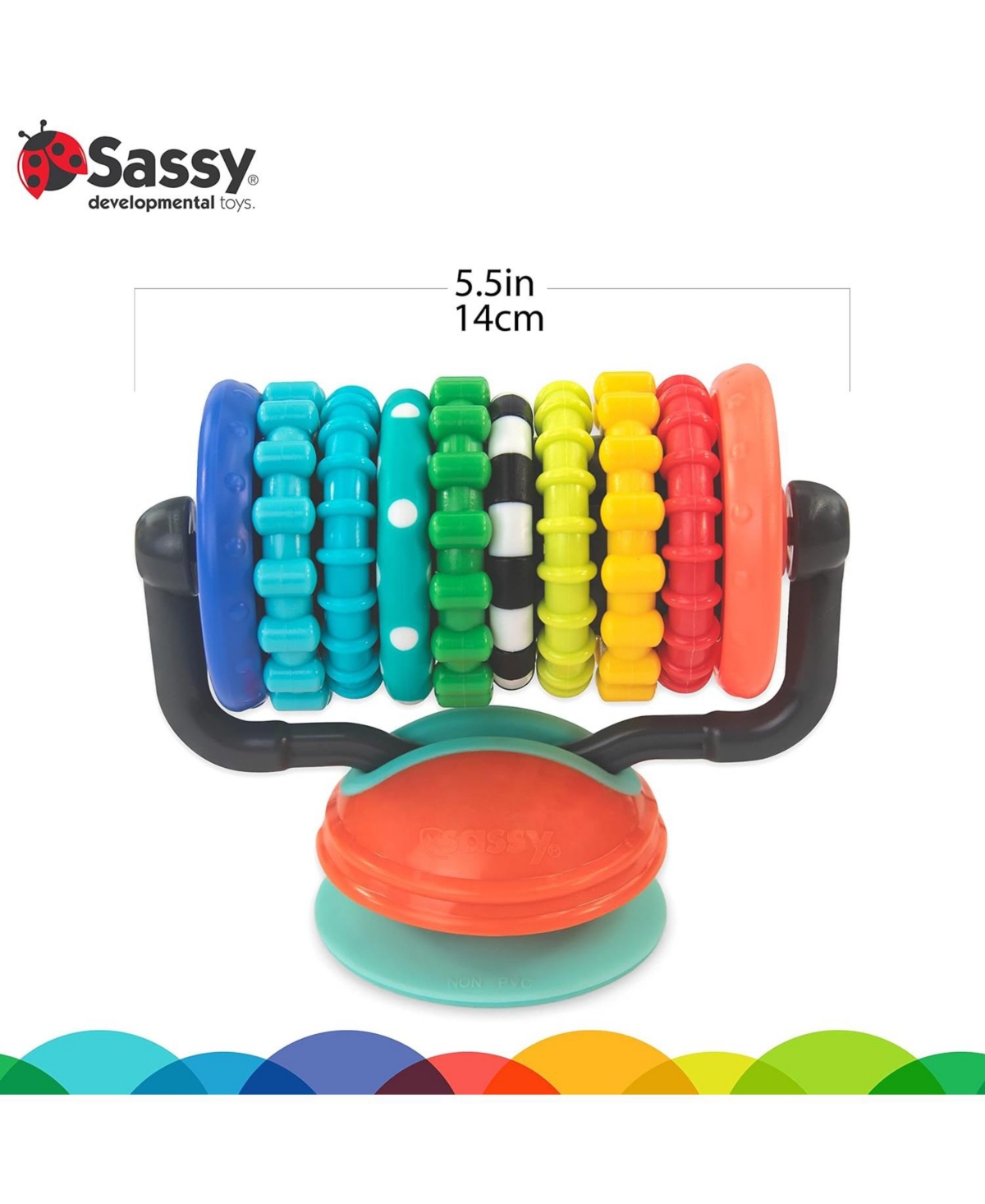 Sassy Eco Rings Around Tray Toy, Made with Plant-Based Plastic, 6+ Months - Assorted Pre-Pack