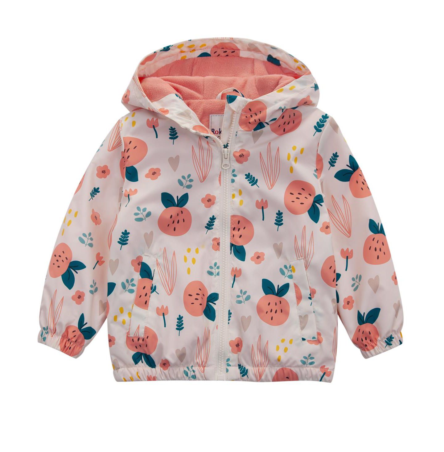 Куртка Rokka&Rolla Fleece Lined Windbreaker Rain Jacket для девочек-малышей, цвет: Кремовый — фото 1