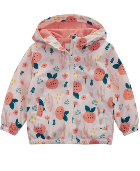 Куртка Rokka&Rolla Fleece Lined Windbreaker Rain Jacket для девочек-малышей, цвет: Кремовый