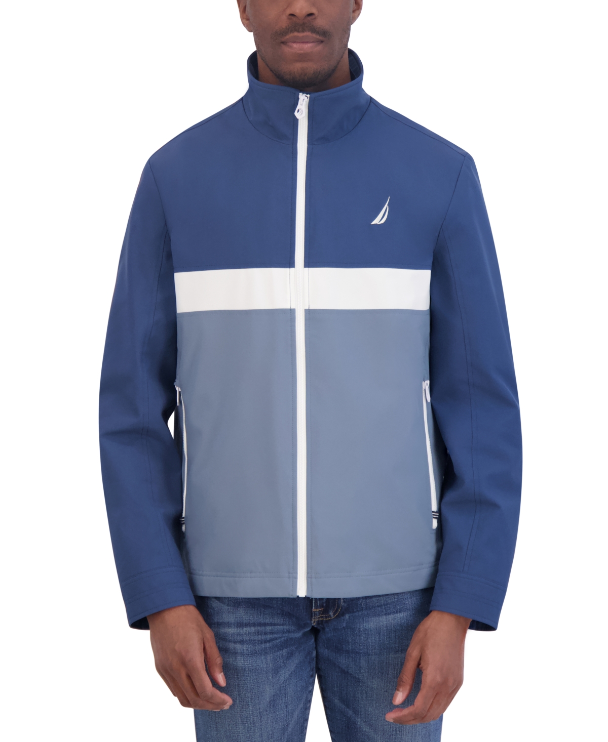 Nautica Men's Colorblocked Golf Jacket In Lapis Blue