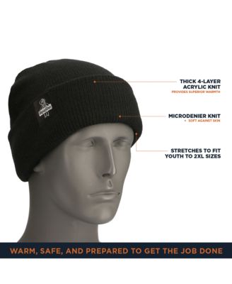 Men's Four Layered Soft Acrylic Knit Winter Beanie Fat Cap