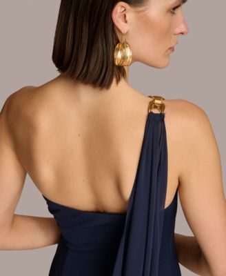【Donna Karan New York】Hardware-Trim One-Shoulder Gown Donna Karan New York Donna Karan Women's Hardware-Trim One