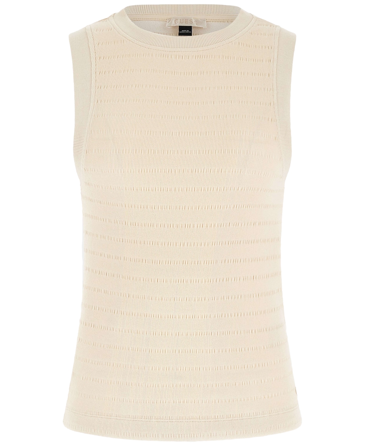 Shop Guess Women's Sleeveless Knit Top In Pearl Oyster