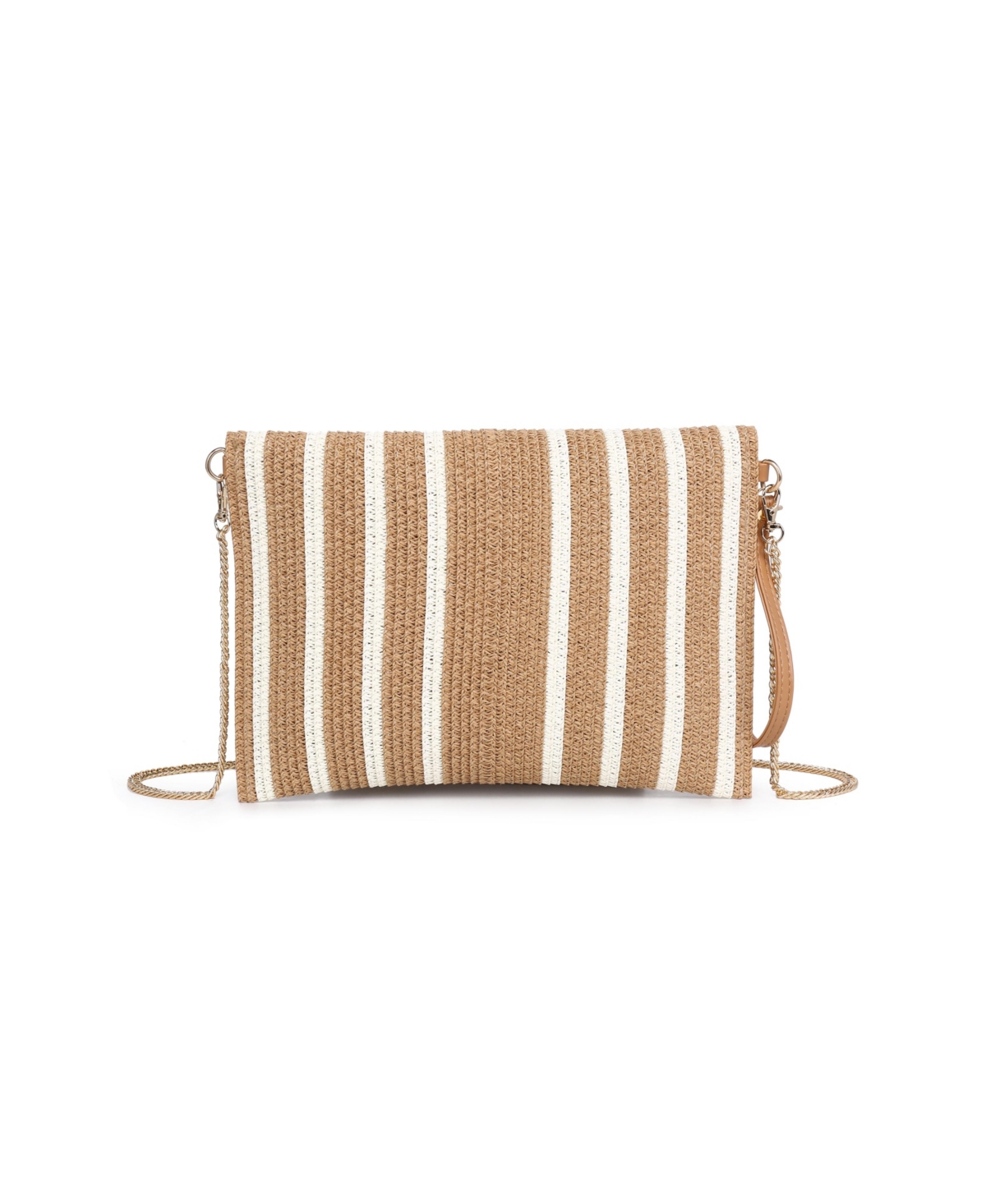 Shop Urban Expressions Alex Straw Crossbody In Tan,ivory Combo