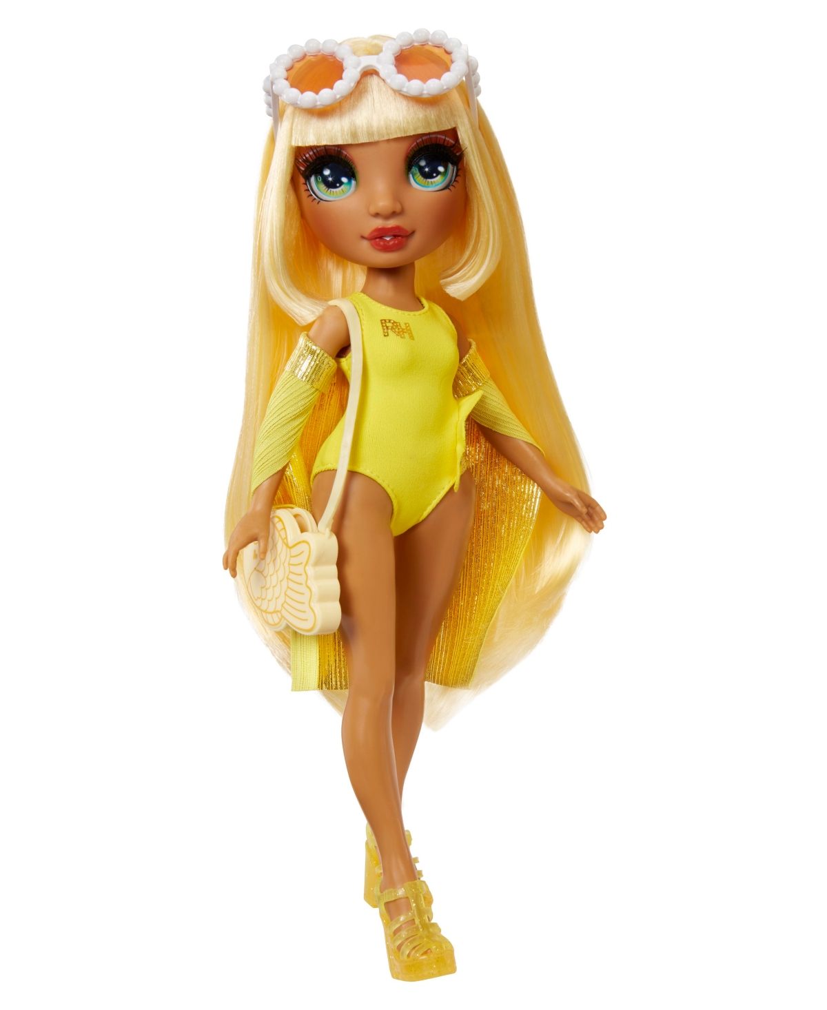 Shop Rainbow High Swim And Style Fashion Doll- Sunny In Multicolor