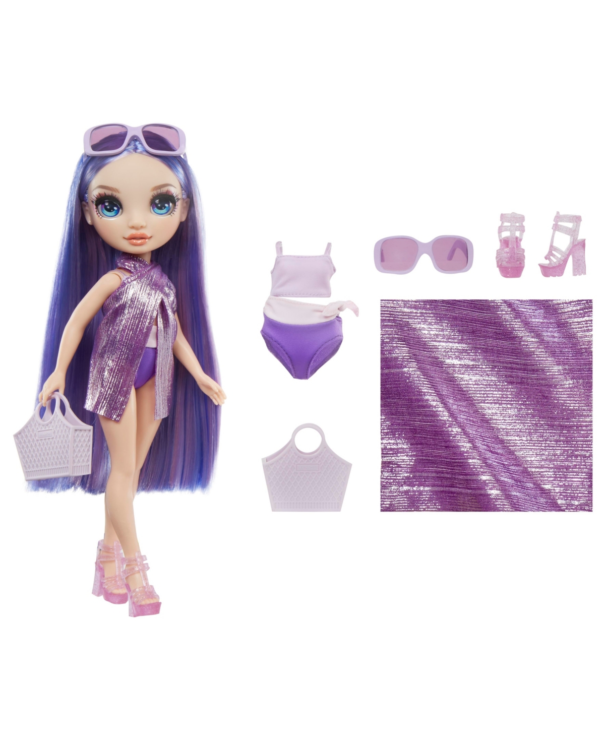 Shop Rainbow High Swim And Style Fashion Doll- Violet In Multicolor