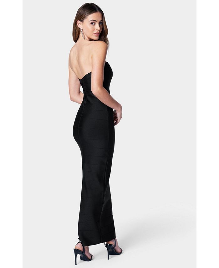 Robe BEBE Sans Bretelles à Motif Jacquard - Neuve Avec étiquettes, Coupe Régulière