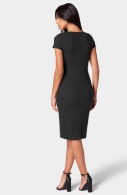 Women's Rib Knee Length T Shirt Dress