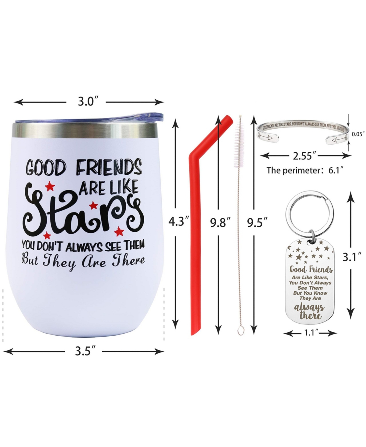 Birthday Gifts for Friends, Female Christmas Presents, Good Friends are Like Stars Tumbler, Friendship Mug, Best Friend and Female Friend Appreciation
