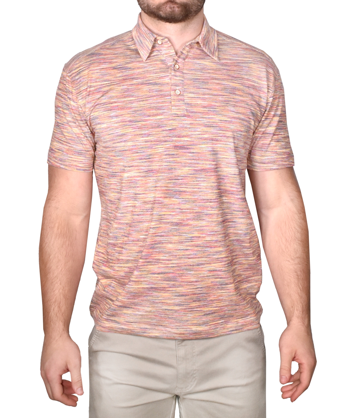 Men's Space-Dyed Polo Shirt - Orange Multi