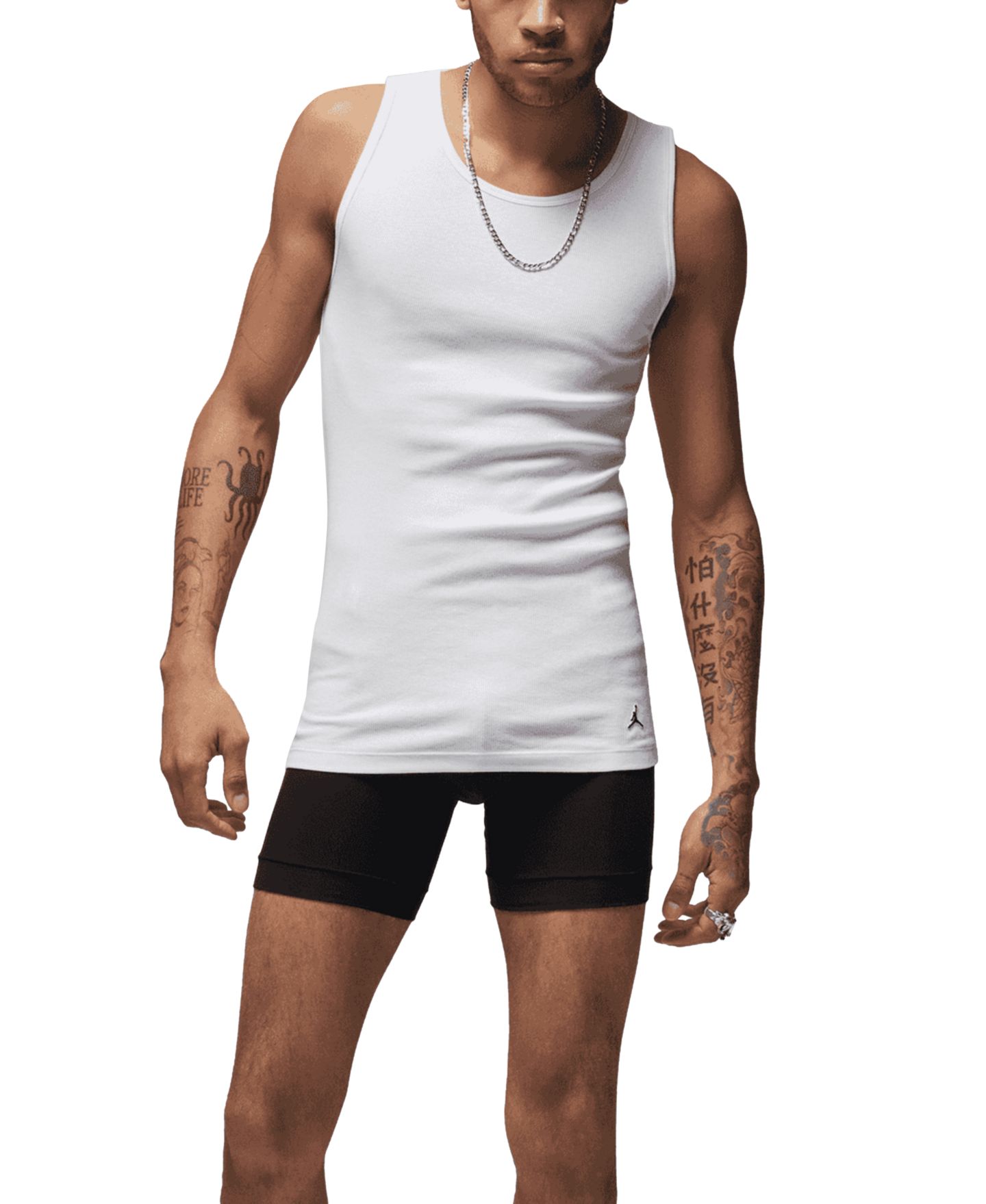 Мужские топы Jordan 2-Pack Flight Base Stretch Cotton Ribbed Tanks, цвет: Белый — фото 5