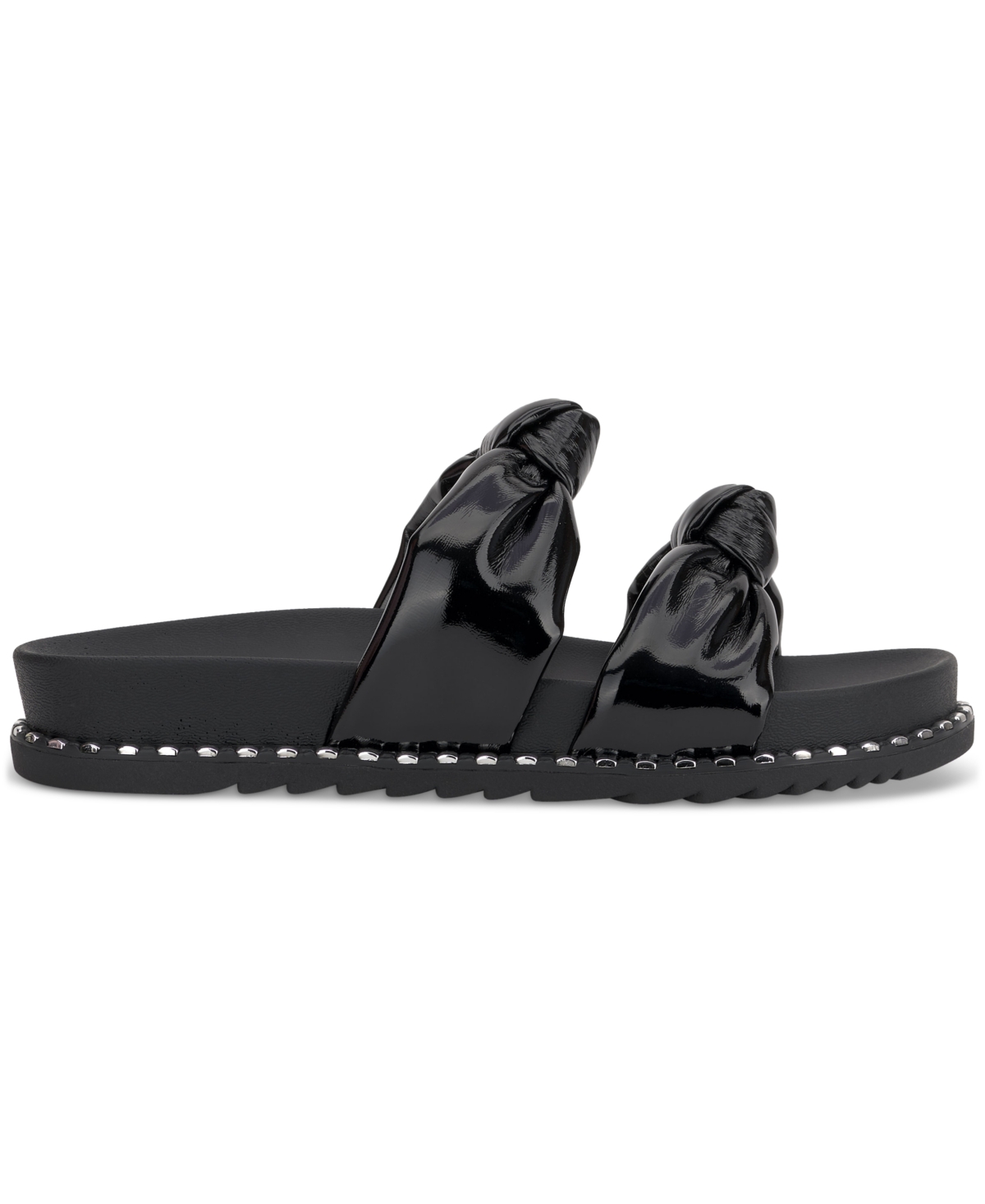 Jessica Simpson Caralyna Platform Slide Sandal In Black Crinkle Patent