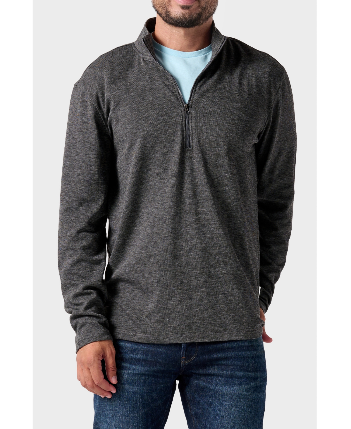 Horizon Men's Long Sleeve Half Zip Pullover Sweater - Tobacco