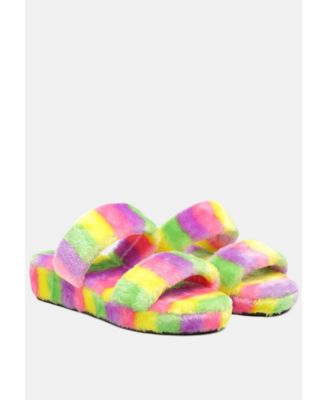 Womens Fur Slip On s Flat