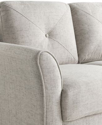 56.3" Polyester Harvard Loveseat with Curved Arms
