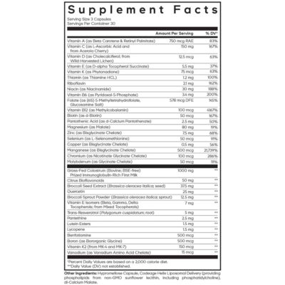 Multivitamin Recovery Elite Max Supplement - Vitamins A, C, D, E, B-Complex, Essential Minerals, Antioxidants, Sport Multivitamins 90 Capsules