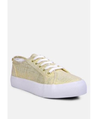 Womens Glam Doll Knitted Sliver Platform Sneakers