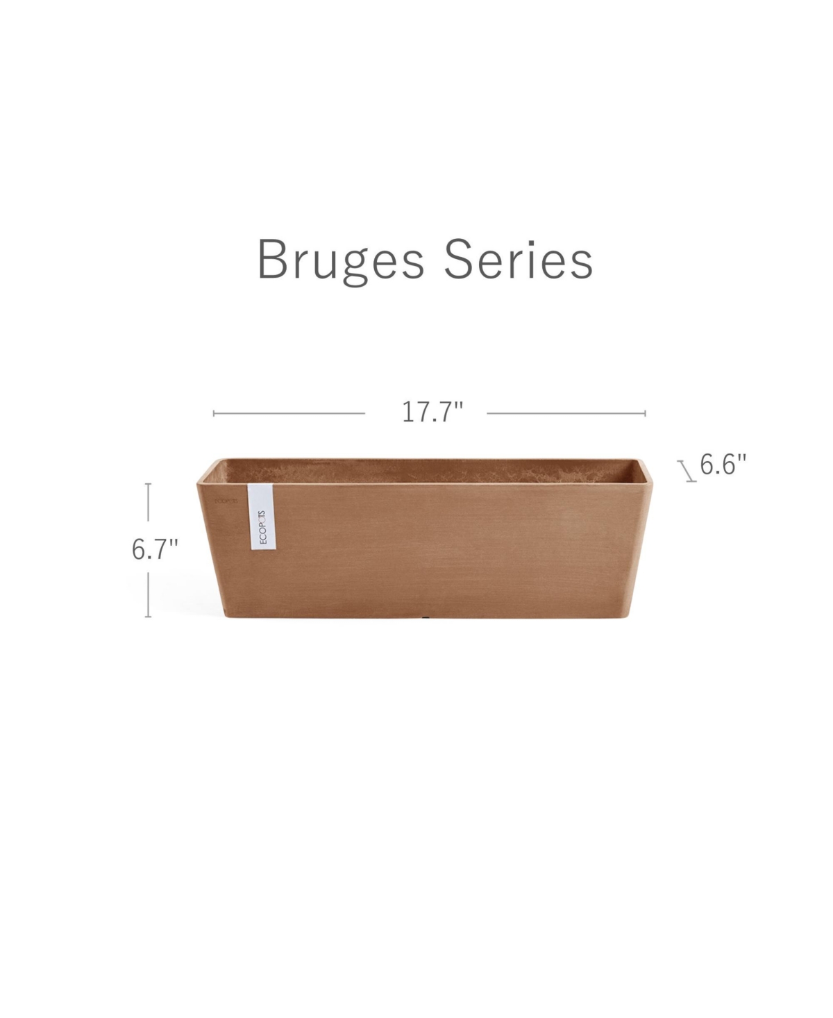 Ecopots Bruges Indoor and Outdoor Modern Flower Pot Planter -Pastel Orange
