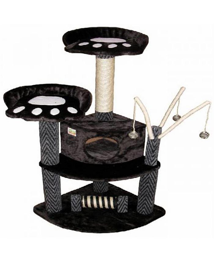 Go Pet Club F19 50 in. Black Cat Tree Condo Furniture Macy s