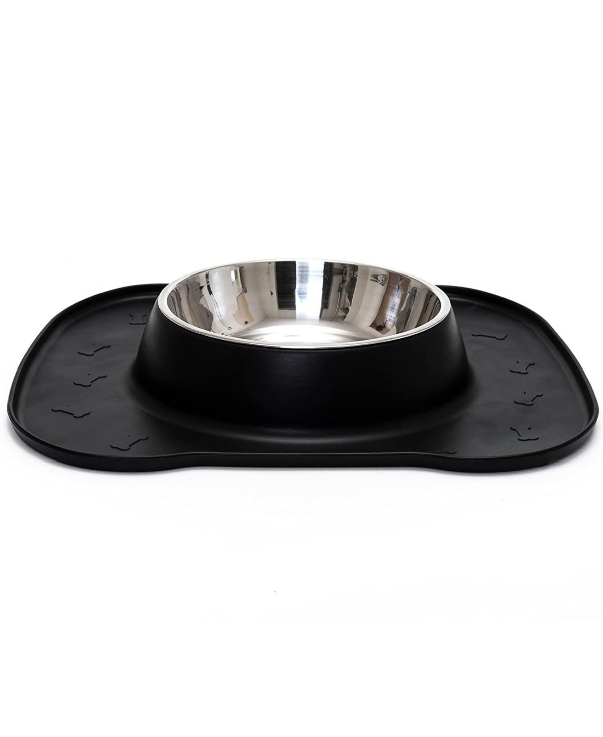 Silicone Dog Bowl Mat with Anti-Skid Feature - Black